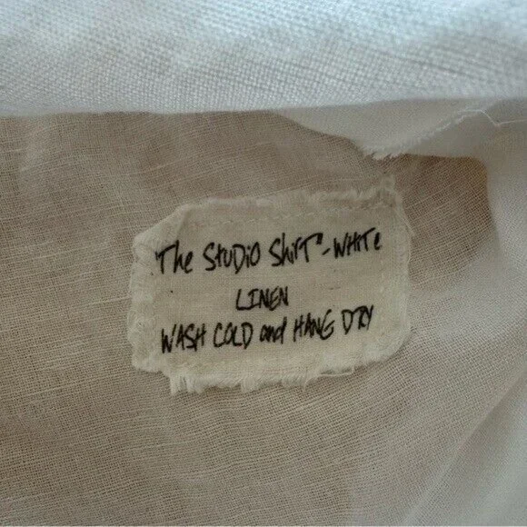 Greg Lauren Classic White Linen The Studio Shirt Sz 6 - Picture 4 of 10